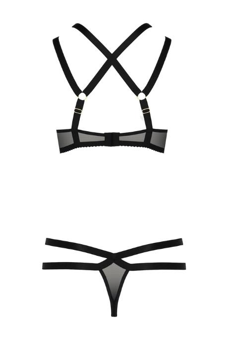 Комплект білизни Passion Exclusive HAGAR SET чорний колір