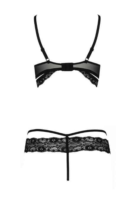 Комплект білизни Passion Exclusive SARIA SET чорний колір
