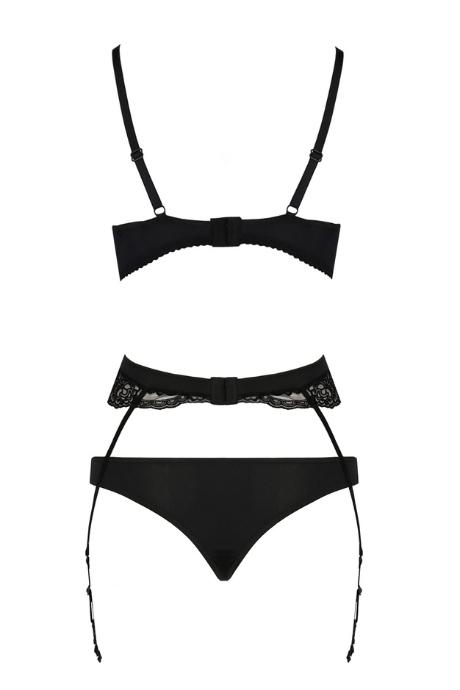 Комплект білизни Passion Exclusive TONYA SET чорний колір
