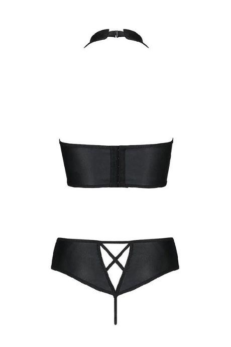 Комплект з еко-шкіри Passion NANACY BIKINI чорний колір