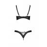 Комплект з екошкіри Passion CELINE BIKINI чорний колір