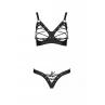 Комплект з екошкіри Passion CELINE BIKINI чорний колір