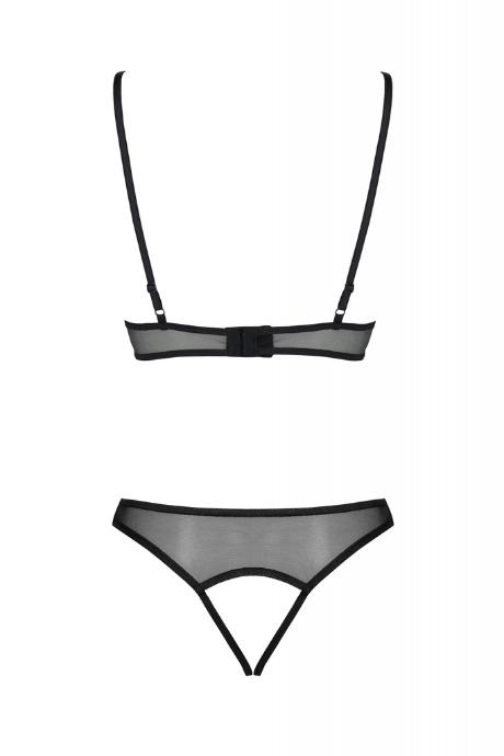 Комплект Passion CHRISTA SET Open Bra черный