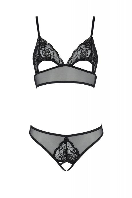 Комплект Passion CHRISTA SET Open Bra черный