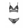 Комплект Passion CHRISTA SET Open Bra чорний колір