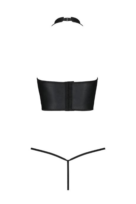 Комплект Passion GENEVIA SET WITH OPEN BRA чорний колір