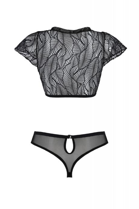 Комплект Passion LEAFA BIKINI чорний колір