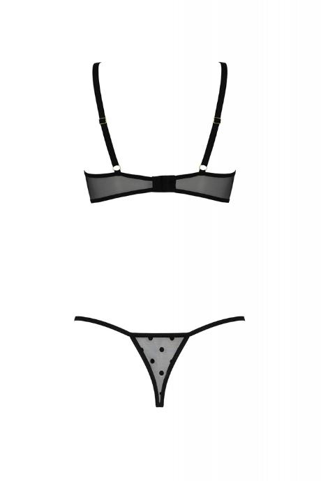 Комплект Passion MARINA SET WITH OPEN BRA чорний колір