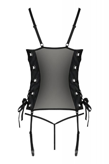 Корсет з екошкіри Passion MALWIA CORSET чорний колір