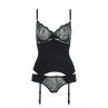 Корсет с пажами Passion Exclusive FLORIS CORSET черный