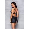 Бебідолл з еко-шкіри Passion LOONA CHEMISE чорний колір