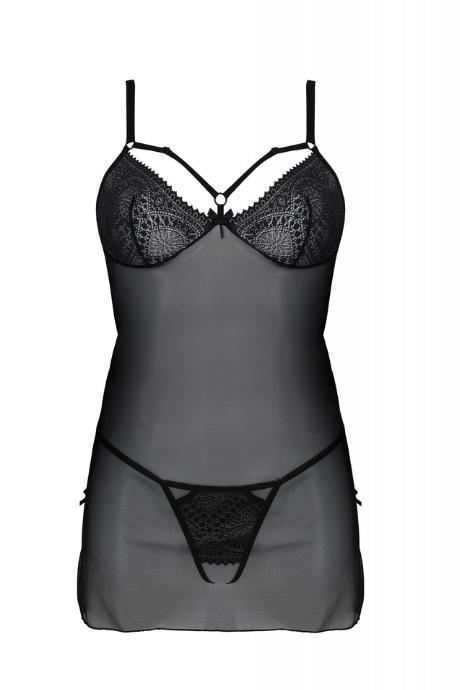 Пеньюар Passion DROSERA CHEMISE черный