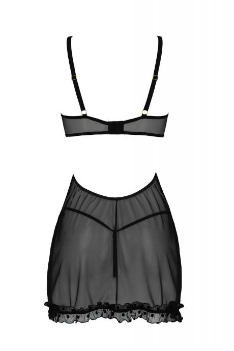 Пеньюар Passion MARINA CHEMISE чорний колір