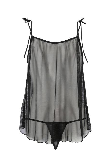 Сорочка бебідолл Passion MELANIA CHEMISE black чорний колір