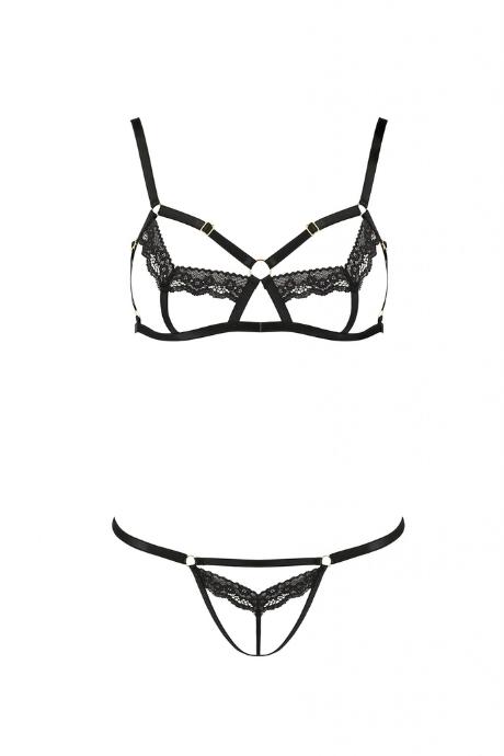 Трусики Passion Exclusive SOLON THONG чорний колір