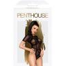 Боди Penthouse Be Mine Black вырез на спинке имитация стреп в виде геометрического рисунка