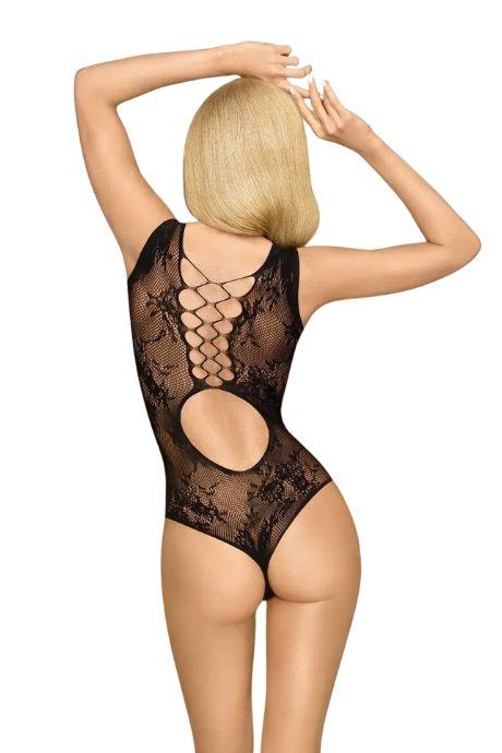 Боди Penthouse Runway Queen Black вырез на спине плетение в зоне декольте и на спинке