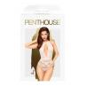 Боди с глубоким декольте и высокими трусиками Penthouse - Toxic Powder White