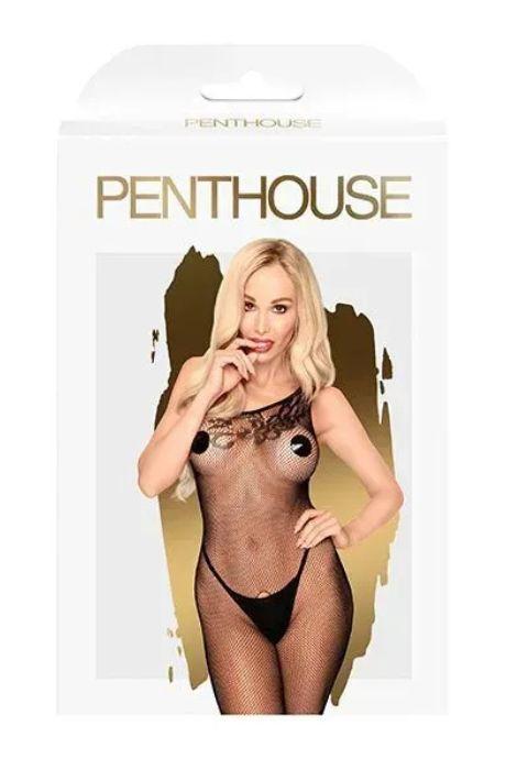Бодістокінг на одне плече Penthouse - Fancy Dope Black чорний колір