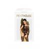Бодистокинг Penthouse Magical Mistress Black открытый доступ цветочный декор имитация чулок