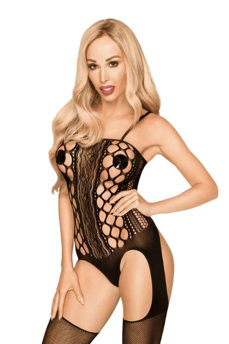 Бодістокінг з імітацією панчох Penthouse - Bomb Squad Black чорний колір