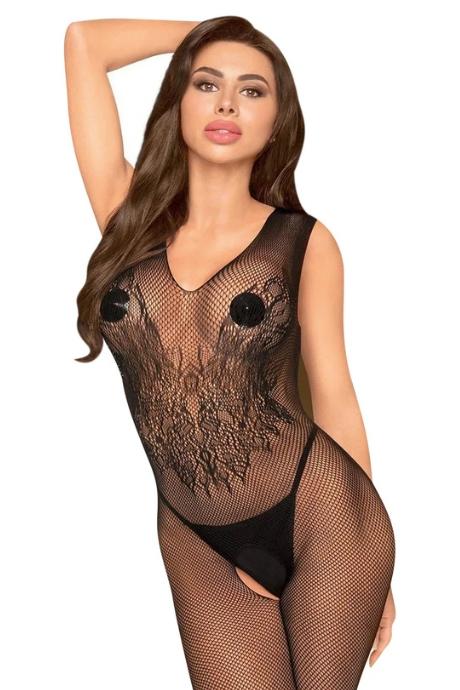 Бодістокінг з візерунком у вигляді крил та метелика Penthouse - Wild catch black колір