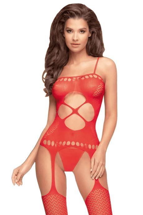 Бодістокінг з вирізом на животику Penthouse - Hot Nightfall Red черовний колір