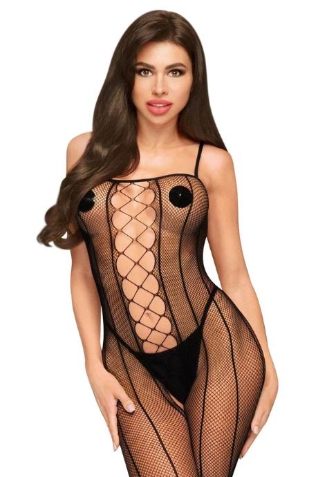 Бодістокінг зі шнурівкою та вертикальними швами Penthouse - Drop-dead Tasty Black колір