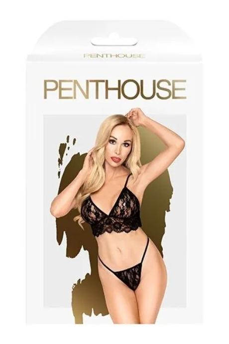 Комплект браслетів та стрінгів Penthouse - Double Spice Black колір