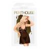 Мини-платье с кружевным лифом и стрингами Penthouse - Bedtime Story Black
