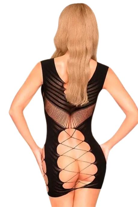 Мини-платье с открытыми бедрами и попкой Penthouse - Flame on the Rock Black