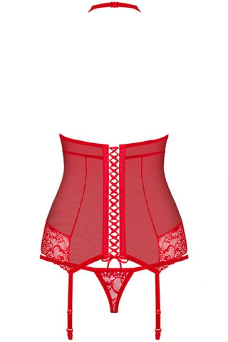 Комплект Obsessive 838-COR-3 corset Красный