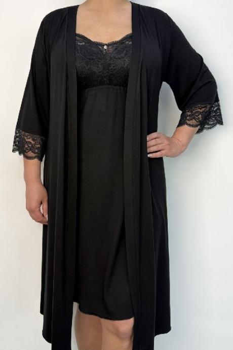 Shato Халат жін 2433/1 black колір