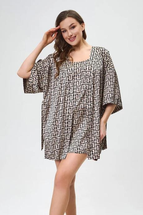 Shato Халат жін 2809/1 black-beige